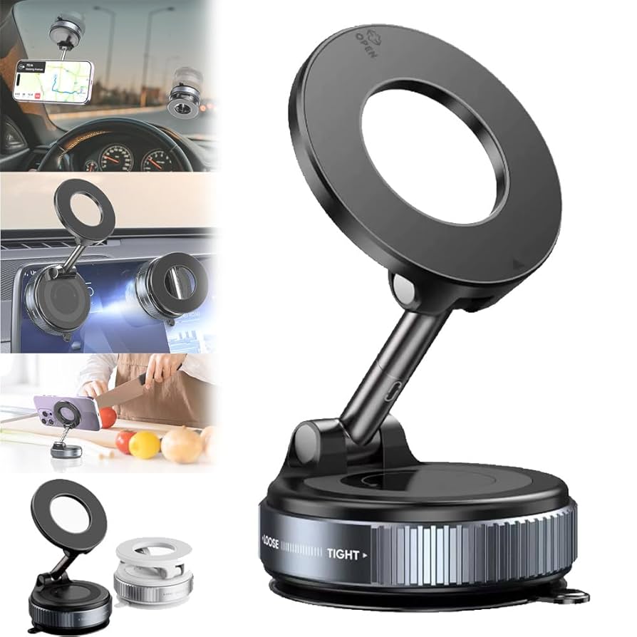 MagneticHolder™ – Magnetic N52 Phone Holder with Vacuum Mount