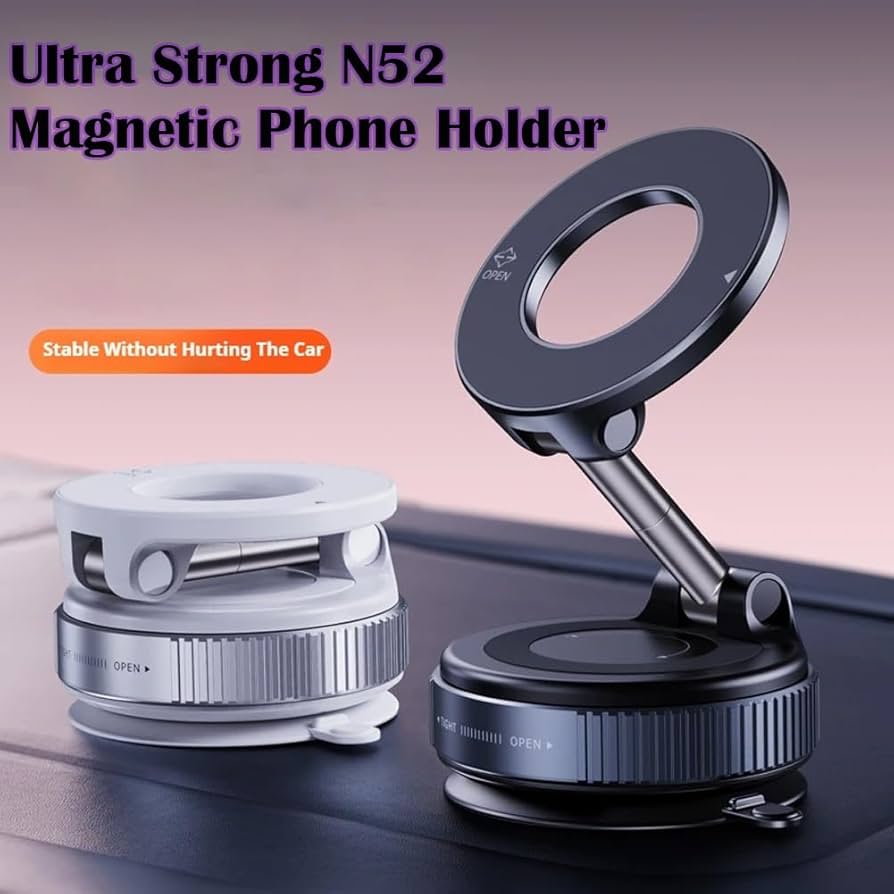 MagneticHolder™ – Magnetic N52 Phone Holder with Vacuum Mount