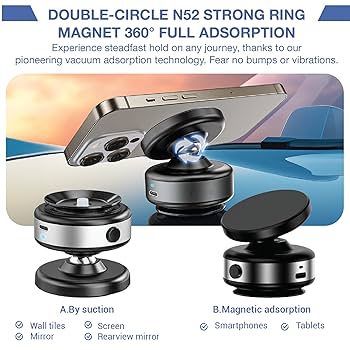 MagneticHolder™ – Magnetic N52 Phone Holder with Vacuum Mount